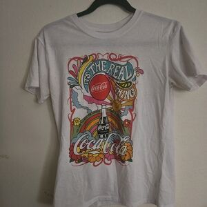Coca Cola Colorful Graphic White Tee
